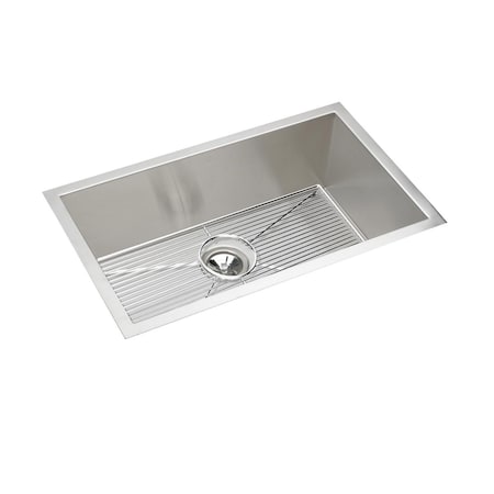 Elkay Crosstown 16 Gauge Stainless Steel 30-1/2 X 18-1/2 X 10 Single Bowl Undermount Sink Kit EFU281610DBG